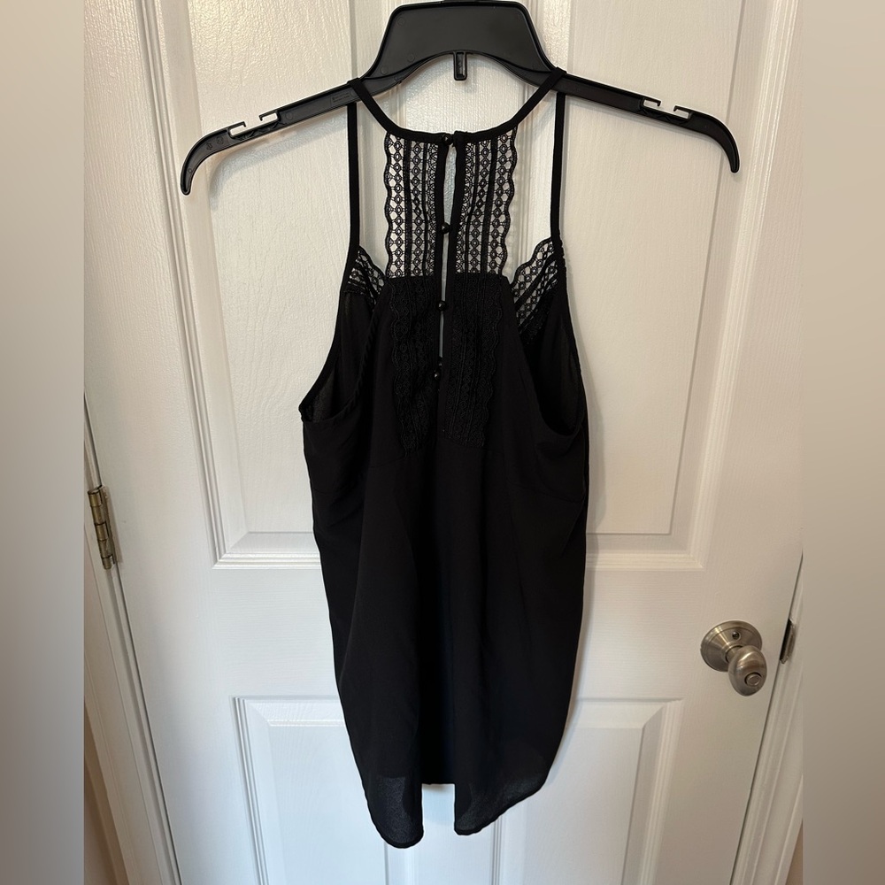 Paper Crane Black Lace Back Detail Womens Camisole L Y2K Whimsigoth Bikercore - Picture 2 of 7